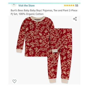 NWT Burt's Bees Baby Boys' Pajama Set, Snug Fit - 3T